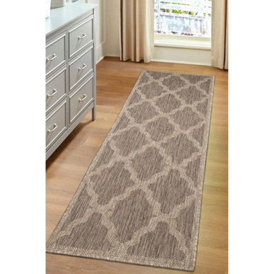 B&Q -  County Trellis New Natural Patterned Indoor Non-Slip Area Runner Rug 060/230Cm