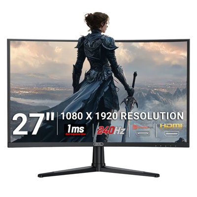 Pixl 27" Curved Gaming Monitor - Px27Cc301B - Full Hd 240Hz Hdmi, Displayport