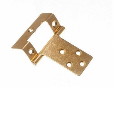 Flush Hinge Cranked (Cabinet Cupboard) Eb Steel 50mm 16mm Crank (3 Pairs) from B&Q