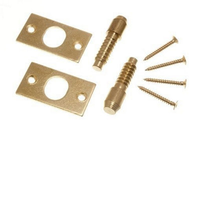 Security Hinge Bolts Electro Brass Plated Steel With Fixing Screws (1 Pair) from B&Q