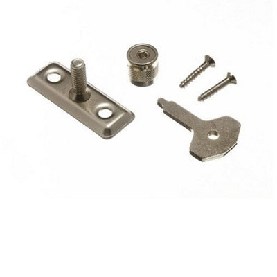 Window Casement Stay Lock Pin And Key Bzp Zinc Plated + Screws (Pack Of 2) from B&Q