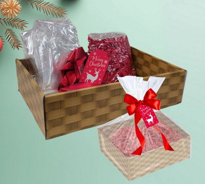 Tallon Large Christmas Hamper Basket Kit Make Your Own Gift Hamper 37Cm from B&Q