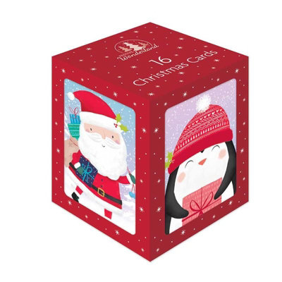  - Box Of 16 Cute Character Design Christmas Cards