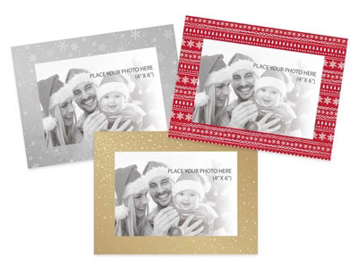 B&Q Single Pack Of 5 Christmas Photo Frame Cards