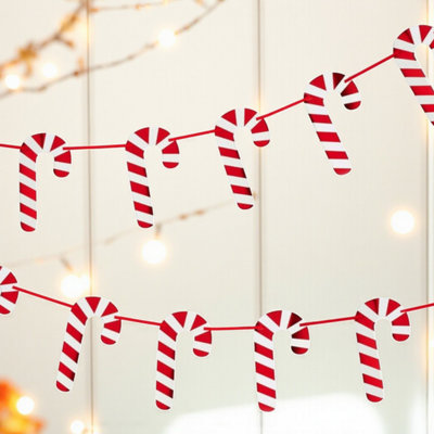 Hanging Candy Cane Sweet Bunting from B&Q