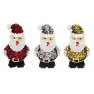 Tallon Single Santa Christmas Tinsel Decoration from B&Q