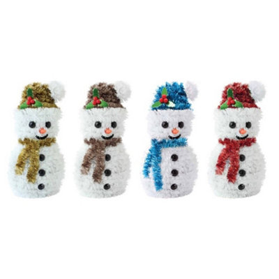 Tallon Single Snowman Christmas Tinsel Decoration from B&Q