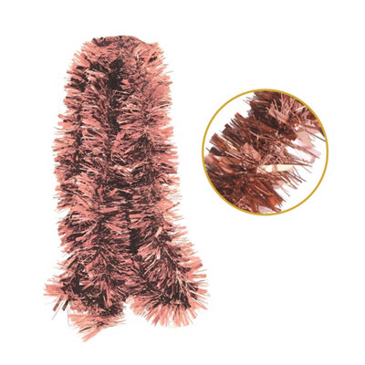 B&Q Pack Of 6 2M Christmas Chunky Tinsel - Copper 62M