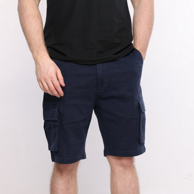 B&Q -  Mig Mens Navy Stretch Cargo Chino Shorts (W30)