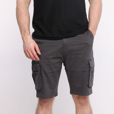 B&Q -  Mig Mens Grey Stretch Cargo Chino Shorts (W30)