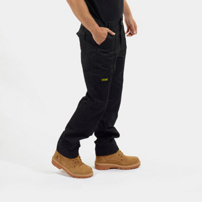 Site King Black Cargo Knee Pad Work Trousers (W38L33) from B&Q