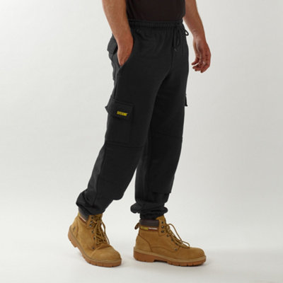Site King Mens Black Work Cargo Jogging Bottoms With Knee Pad Pockets (4Xl) from B&Q