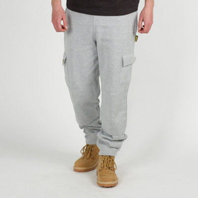 Site King Mens Grey Work Cargo Jogging Bottoms With Knee Pad Pockets (4Xl) from B&Q