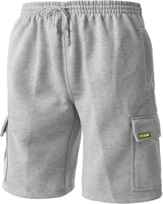 Site King Mens Grey Cargo Jogging Bottom Work Shorts (S) from B&Q