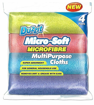 B&Q - 151 Pack Of 4 Duzzit Microfibre Multipurpose Cloths