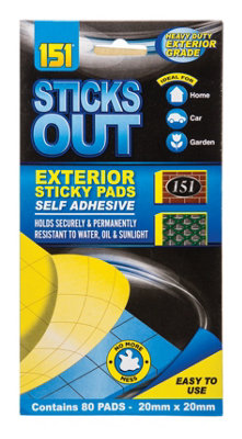 Pack Of 80 Sticks Out Exterior Sticky Pads from B&Q