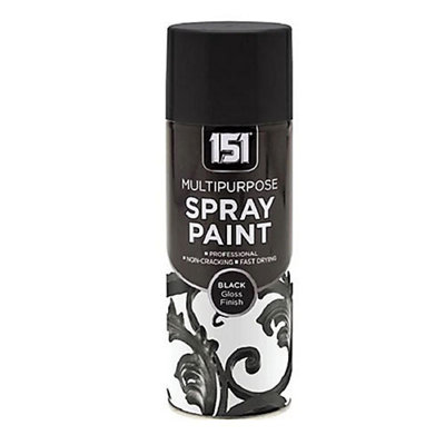B&Q - 151  Black Gloss 400Ml Pack Of 1