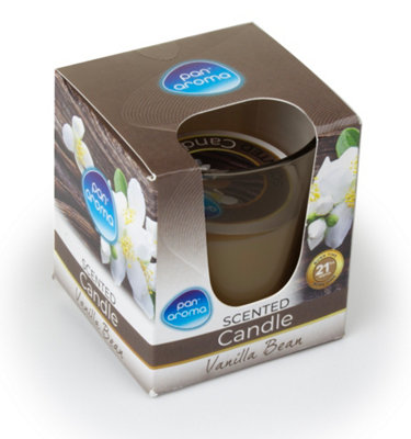 151 Vanilla Bean Scented Clear Glass Candle from B&Q