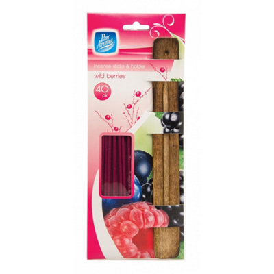 Pack Of 40 Pan Aroma Wild Berries Incense Sticks & Holder from B&Q
