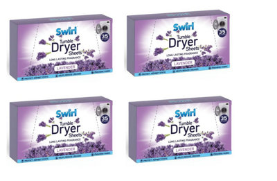4X Swirl Lavender Tumble Dryer Sheets40 Per Pack from B&Q