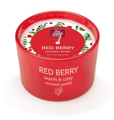 B&Q - 151 85G Red Berry Scented Coloured Jar Candle