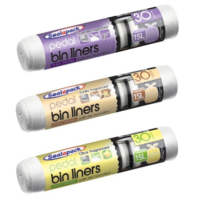 B&Q Pack Of 30 Seal-A-Pack Fragrance Scented Pedal Bin Liners