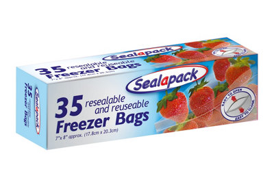 Sealapack Reusable Food And Freezer Bags 35 AirtightResealable Bags For Freshness And Convenience from B&Q
