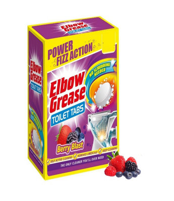 Elbow Grease Toilet Bowl Cleaner Tablets Fizz Action Tabs Berry Blast 10Pk from B&Q