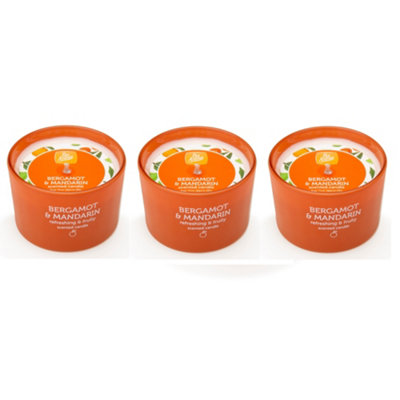 Pack Of 3 Pan Aroma Bergamot & Mandarin Scented Coloured Jar Candles 85G from B&Q