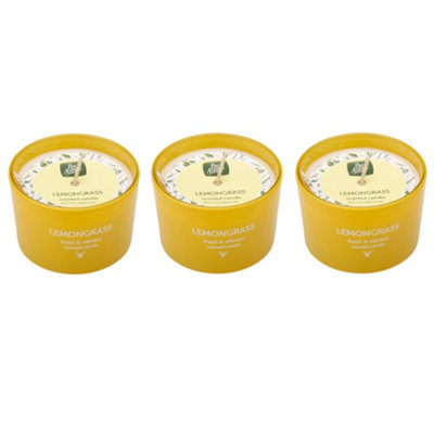 Pack Of 3 Pan Aroma Lemongrass Scented Jar Candles 85G from B&Q
