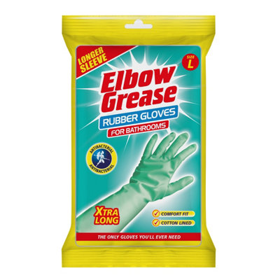 Elbow Grease Xtra Long Bathroom Rubber Gloves- Large - Image 5