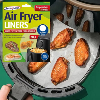 151 20 Air Fryer Liner Sheets Round Greaseproof Parchment Paper Disposable 20Cm from B&Q