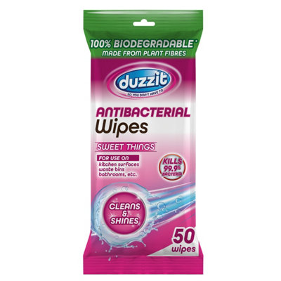 B&Q - 151 Pack Of 50 Duzzit Biodegradable Antibacterial Sweet Things Scented Wipes