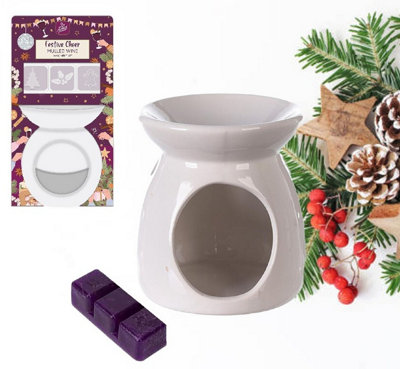 151 Christmas Wax Melts & Burner Set Festive Cheer Mulled Wine Scented Wax from B&Q