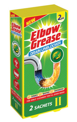 Pack Of 2 Elbow Grease Drain Unblocker Sachets 25G from B&Q