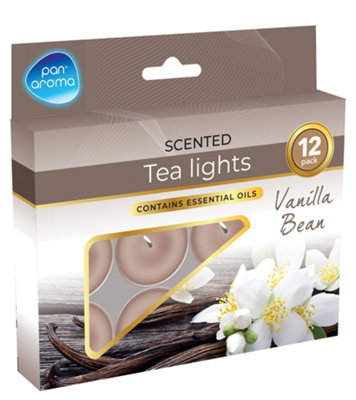  - Pack Of 12 Vanilla Bean Scented Colour Tea-Lights
