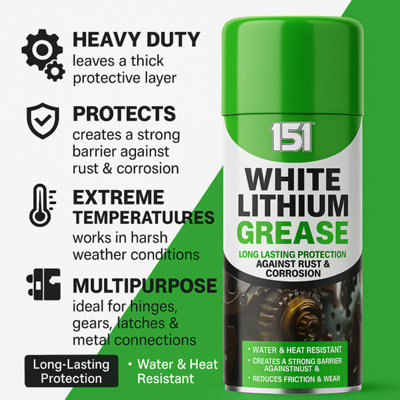 B&Q - 151 White Lithium Grease Long Lasting Protection 400Ml