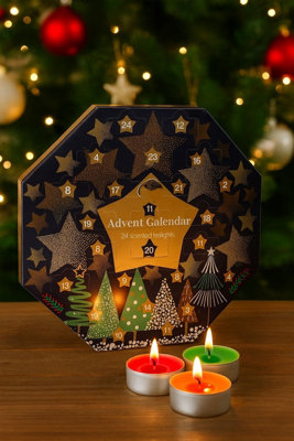 Pan Aroma Christmas Tealight Candle Advent Calendar 24 Festive Countdown Scented Candles from B&Q