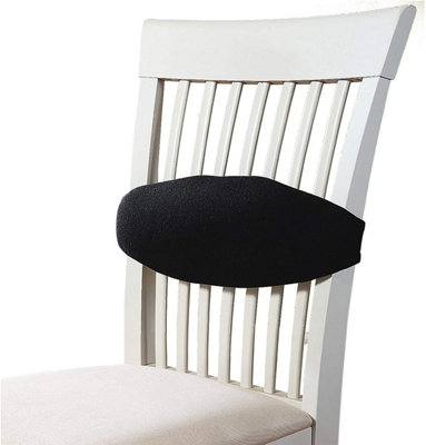 Black Adjustable Back Lumbar Supporting Chair Cushion With Machine Washable CoverMeasures H16 X W50 X D5.5Cm from B&Q