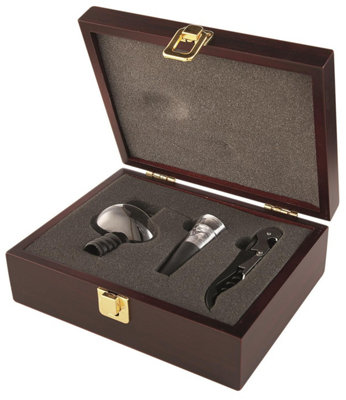 Wine Aerator Gift Box SetHand Blown Glass Aeration Decanter Pourer With Corkscrew & Bottle Stopper In Wooden Case from B&Q