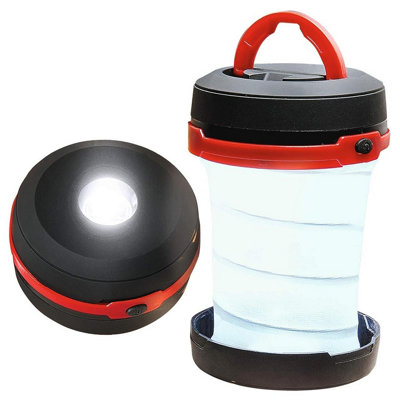 2 X Battery Powered Folding LanternsPop Up Portable Camping Torch Lights With Carry Or Hanging HandleEach H13 X 8.5Cm from B&Q