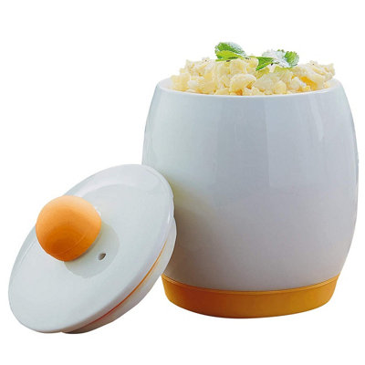  - Microwave Egg CookerDishwasher Safe Ceramic Cooking Pot With Non-Stick Coating For Scrambled Or Poached EggsH14 X Dia.10Cm