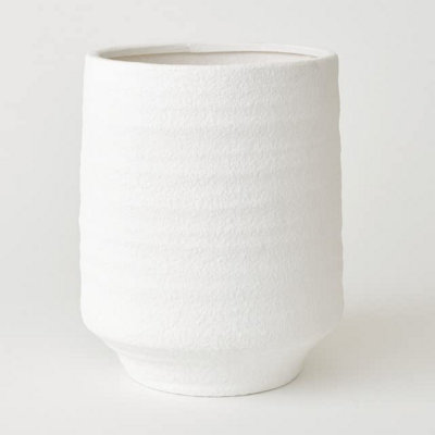 Bloom Tall White Terracotta VaseModern Vase For Fresh Or Artificial Flower Stem Bouquet ArrangementsMeasures H25.5 X 21Cm Diameter from B&Q