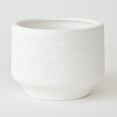 Bloom Wide White Terracotta VaseModern Vase For Fresh Or Artificial Flower Stem Bouquet ArrangementsMeasures H15 X 20.5Cm Diameter from B&Q