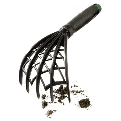 Garden Hand Claw Rake - 5 Prong Outdoor Garden Cultivator & Raking Tool With Criss-Cross Design To Sift Out Debris & Stones