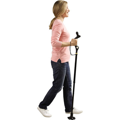 Good Posture Walking CaneAdjustable Height Mobility & Balance AidFolding Walking Stick Which Prevents Stooping from B&Q