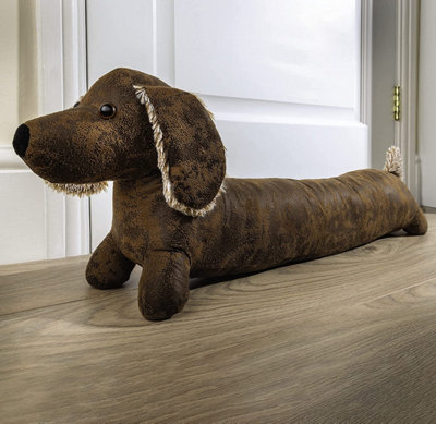  - Dachshund Draught Excluder Weighted CushionEnergy Saving Door Draft Breeze Wind Guard Or DoorstopMeasures L60Cm