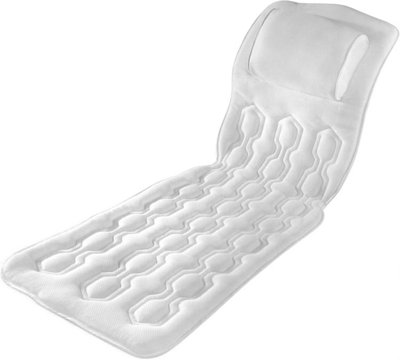  - Full Length Body Bath PillowExtra-Long Supportive Bathtub Mat With Headrest & Anti-Slip Suction Cups118 X 43 X 3Cm