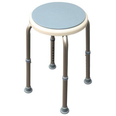 Bath & Shower Stool With Rotating SeatWaterproofRust Resistant & Height Adjustable Mobility Aid Stool With Non-Slip Feet from B&Q
