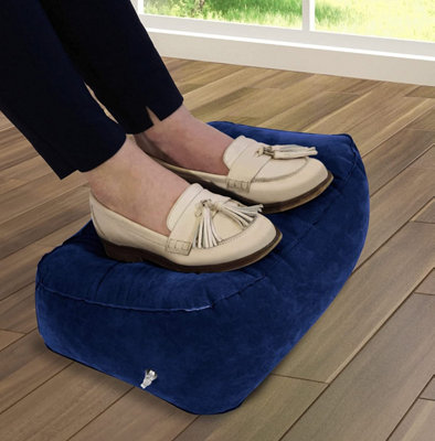 Blue Inflatable Foot CushionLightweight Portable Supportive Cushion For Resting Tired Or Swollen Legs & Feet15 X 35 X 27Cm from B&Q